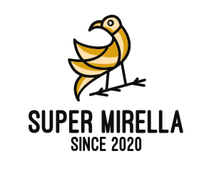 Minimalist - Gold Bird Outline logo design