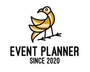 Animal - Gold Bird Outline logo design