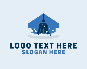 Blue - Mop Cleaning House logo design