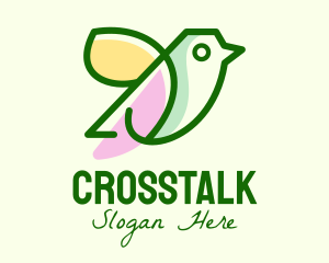 Minimalist Green Chickadee Logo