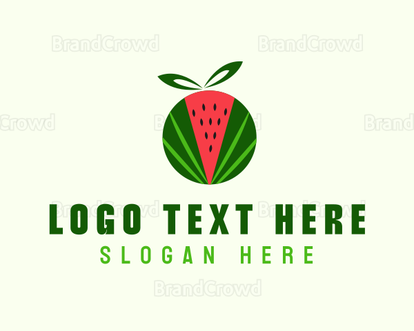 Fresh Watermelon Fruit Logo