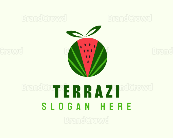 Fresh Watermelon Fruit Logo