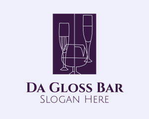 Liquor Glassware Bar logo design