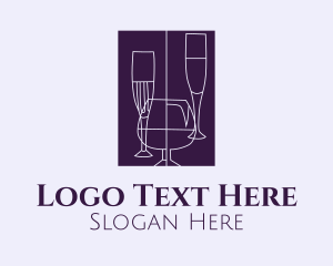 Bourbon - Liquor Glassware Bar logo design