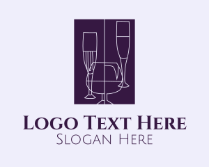 Champagne - Liquor Glassware Bar logo design