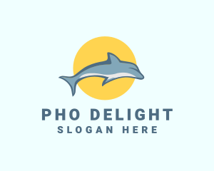 Dolphin Sun logo design