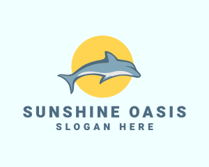 Dolphin Sun logo design