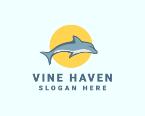 Dolphin Sun logo design