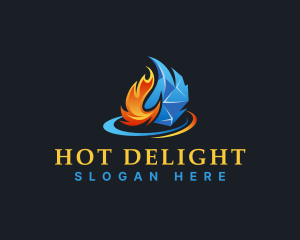 Burning Ice Heat Ventilation logo design