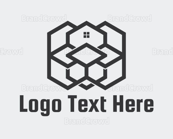 Gray Geometric Housing Logo