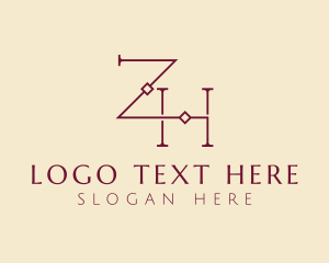 Dressmaker - Jewelry Letter ZH Monogram logo design