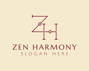 Jewelry Letter ZH Monogram logo design