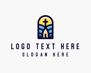 Sacrament - Stained Glass Window logo design