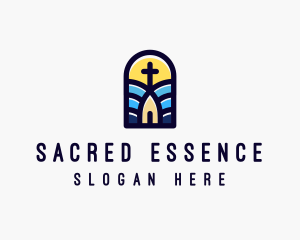 Sacramental - Stained Glass Window logo design