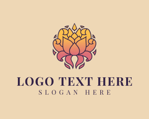 Inner Peace - Ornamental Lotus Flower logo design