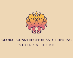 Flower - Ornamental Lotus Flower logo design