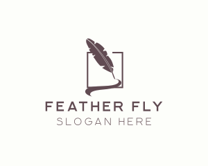 Writer Feather Quill Pen logo design