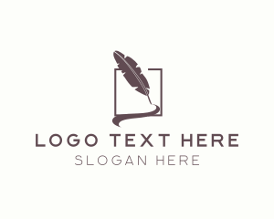 Feather - Writer Feather Quill Pen logo design