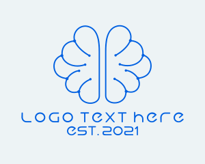 Neurology - Blue Genius Brain logo design