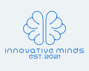 Genius - Blue Genius Brain logo design