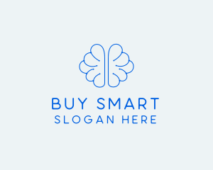 Blue Genius Brain logo design