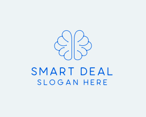 Blue Genius Brain logo design