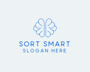 Blue Genius Brain logo design