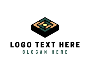 Floor - Floor Pavement Tile 3D logo design