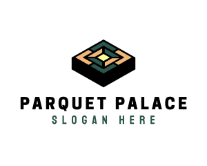 Parquet - Floor Pavement Tile 3D logo design