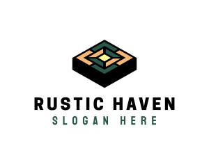 House - Floor Pavement Tile 3D logo design