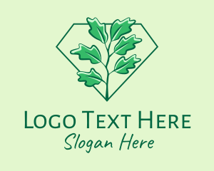 Diamond - Green Ivy Plant logo design