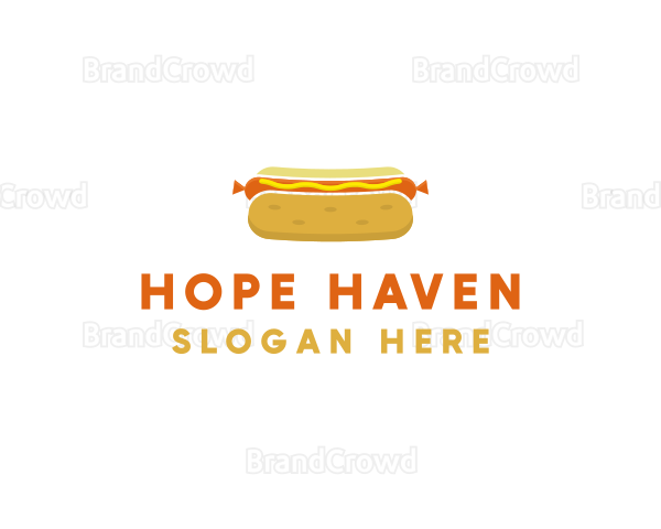 Hotdog Bun Food Logo