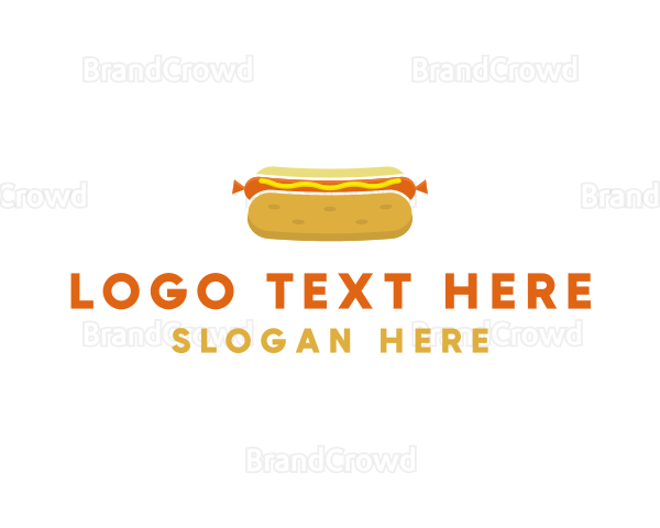 Hotdog Bun Food Logo