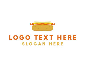Hot Dog - Hot Dog Bun Food logo design