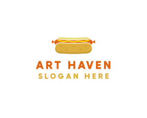 Hot Dog Bun Food logo design