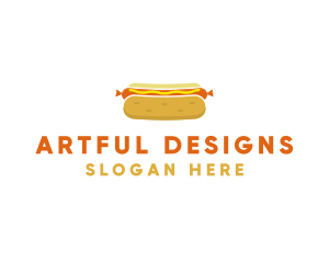 Illustration - Hot Dog Bun Food logo design