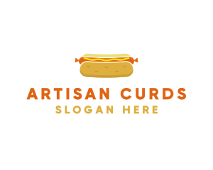 Hot Dog Bun Food logo design