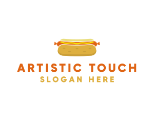 Hot Dog Bun Food logo design