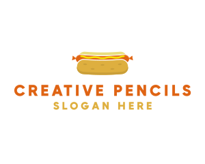 Hot Dog Bun Food logo design