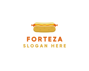 Hot Dog Bun Food logo design