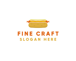 Hot Dog Bun Food logo design