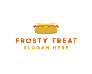 Hot Dog Bun Food logo design