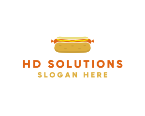 Hot Dog Bun Food logo design