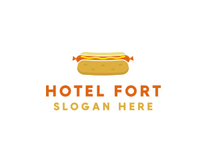 Hot Dog Bun Food logo design