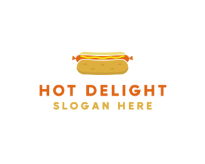 Hot Dog - Hot Dog Bun Food logo design