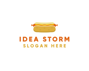 Hot Dog Bun Food logo design