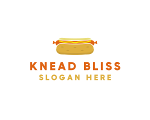 Hot Dog Bun Food logo design