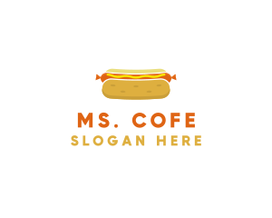 Hot Dog Bun Food logo design