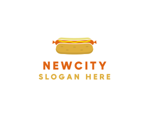 Hot Dog Bun Food logo design