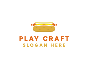 Hot Dog Bun Food logo design